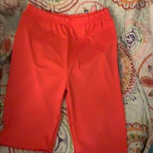 Red biker shorts